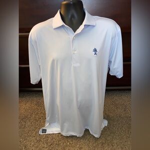Turtleson Polo Shirt Mens Light Blue Short Sleeve Performance‎ Stretch Golf